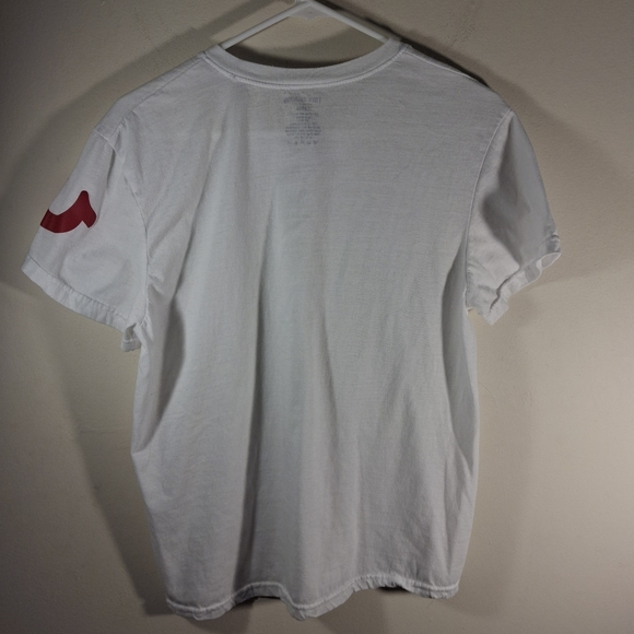 True Religion Women's White Short Sleeve V-Neck Tee Size L - Picture 2 of 6